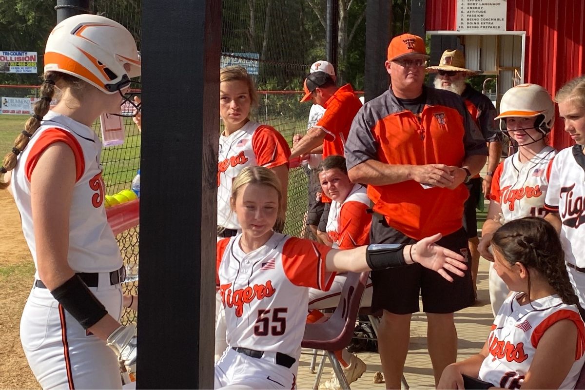 Trenton softball dugout at district