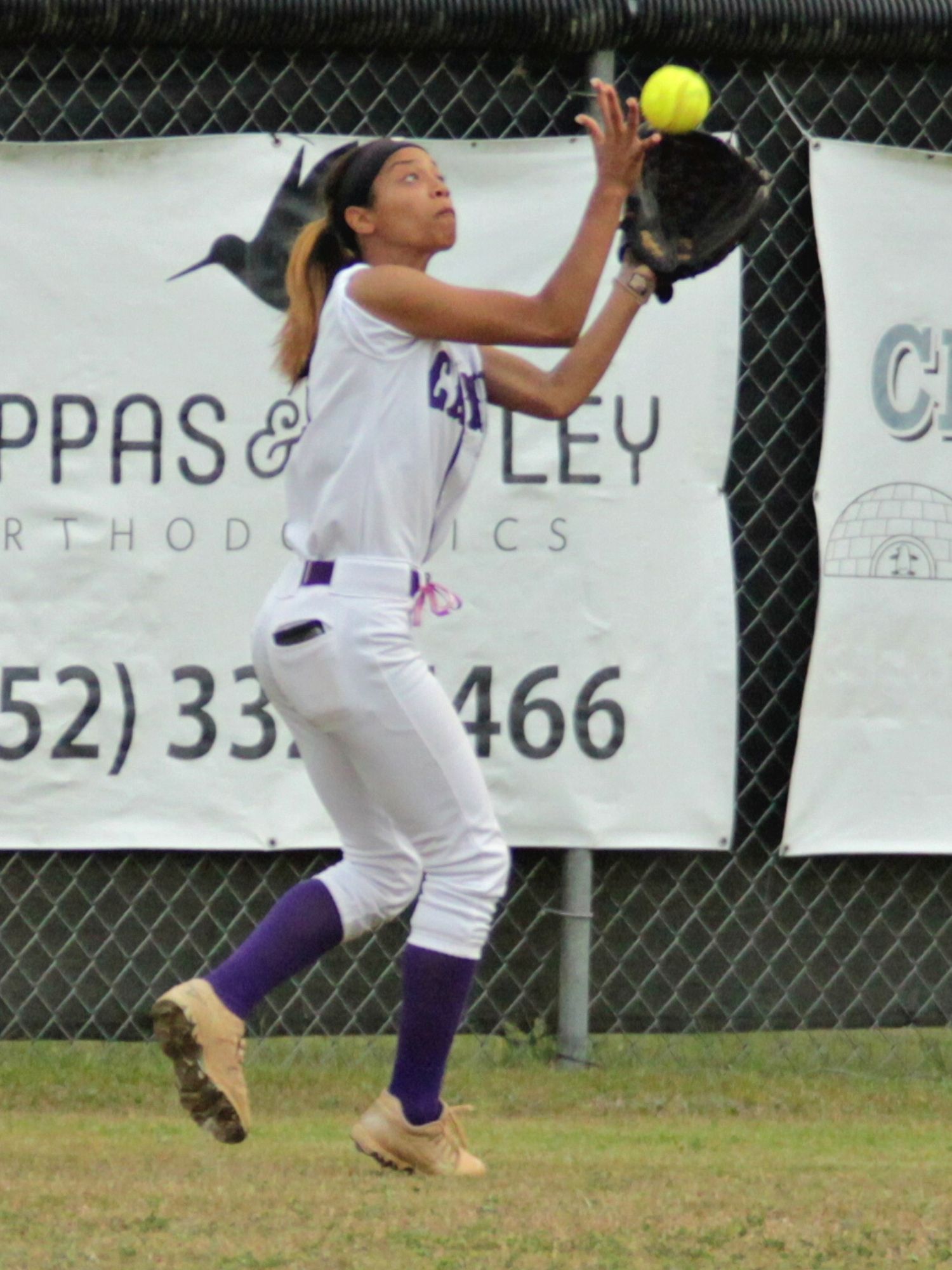 Gainesville's Aa'Laysia Williams catch for second out fourth inning