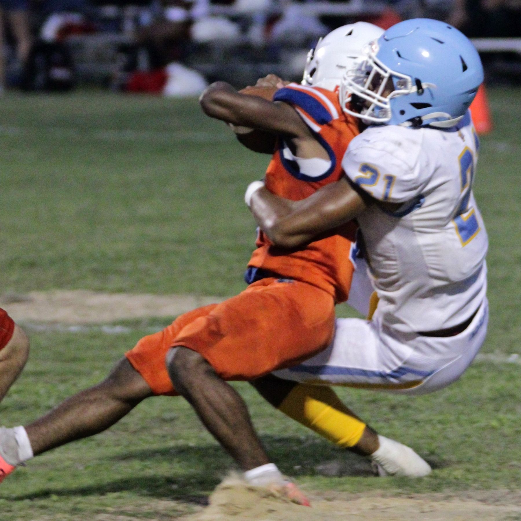 Chiefland's Jonathan Adams tackles Bronson's Donteau Jenkins