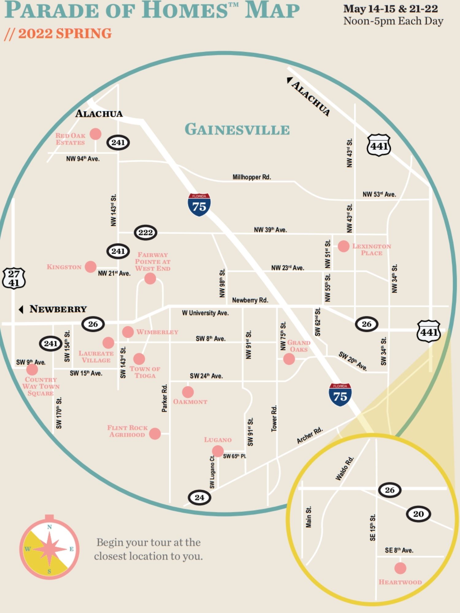 Parade of Homes map