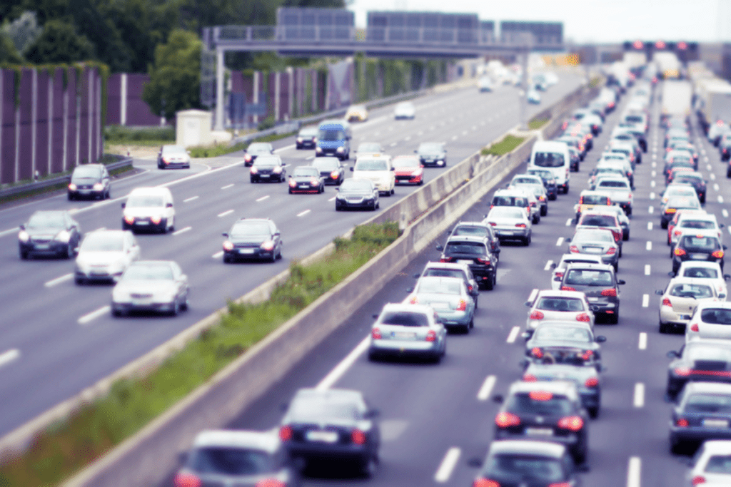 Freeway car traffic