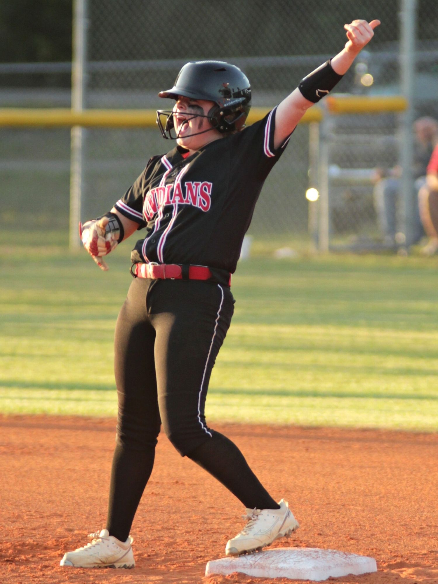 Fort White's Gracie Clemons celebrates 2-run double in 2nd inning