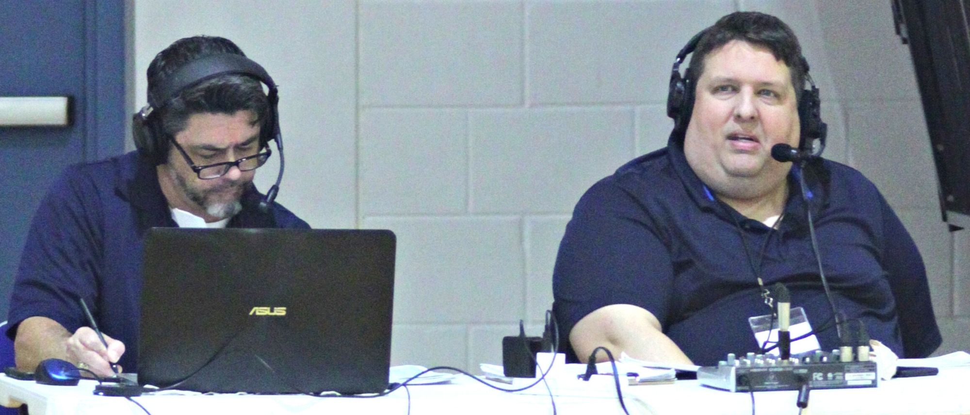 Mike Ridaught and Marty Pallman broadcasting