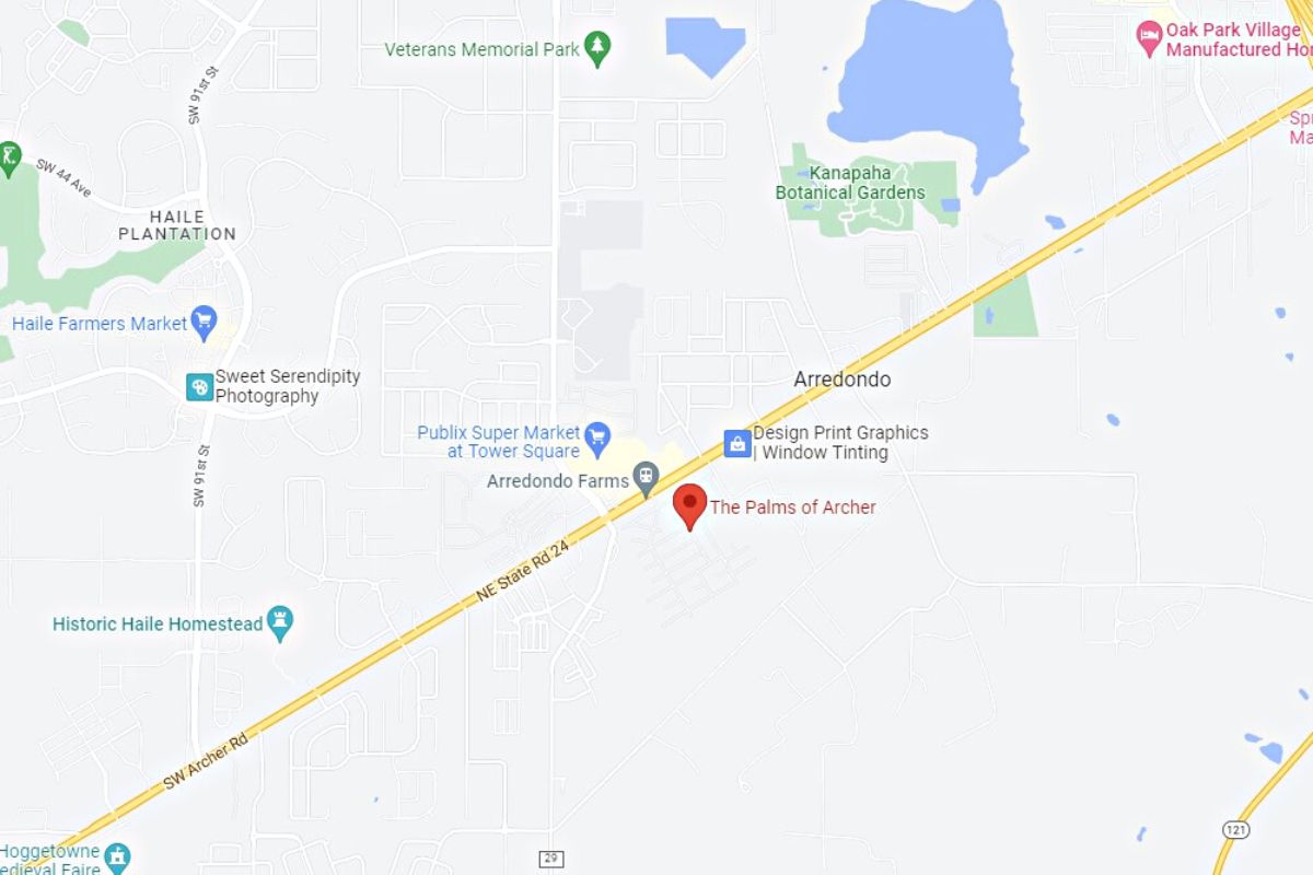 Palms of Archer mobile home park, Gainesville map