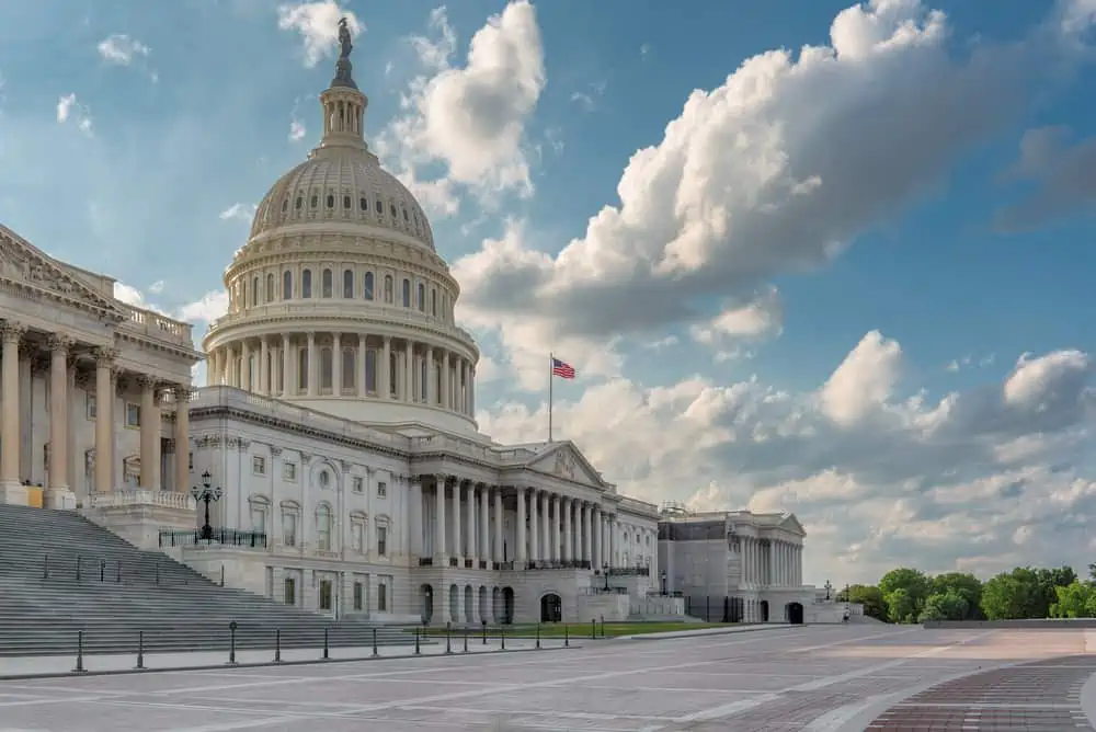 U.S. Capitol Building at sunset in Washington, D.C.
