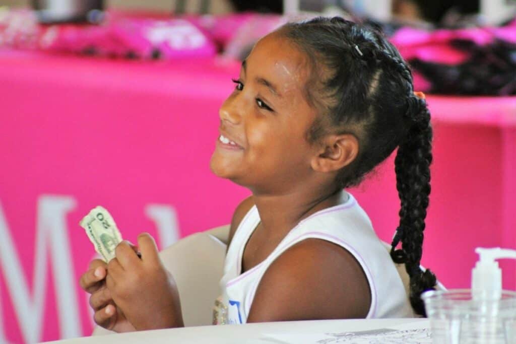 Aubrey won a $20 bill during Motiv8u's opening talk.