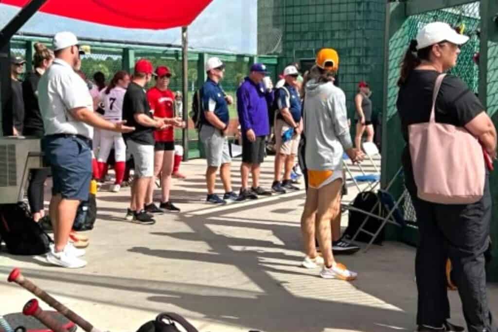 College coaches at softball tournament