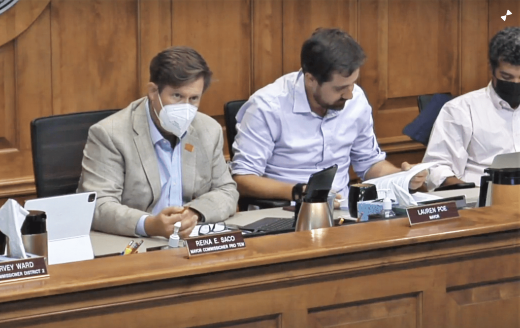 Gainesville Mayor Lauren Poe speaks at Thursday's special meeting.