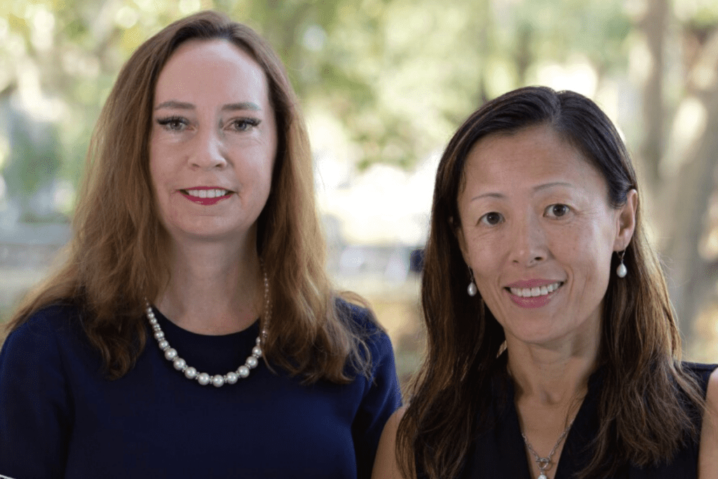 Gainesville director of financial services Jennifer Crocker (left) and controller Sue Wang