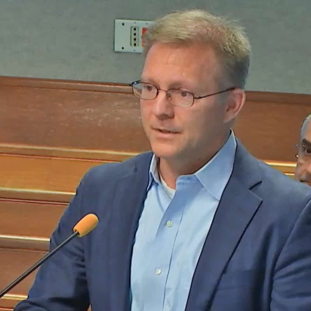 Jere Earlywine, attorney for the Springhills developments, speaks before the county commission.