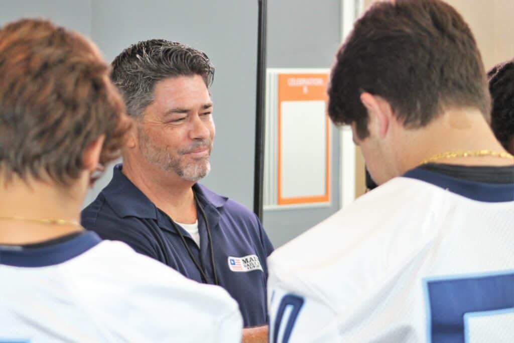 Mike Ridaught interviews PK Yonge players at Media Day 2022