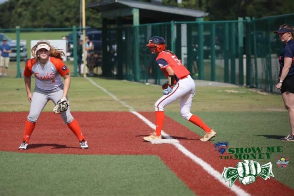 Show Me The Money softball tourney - runner on first
