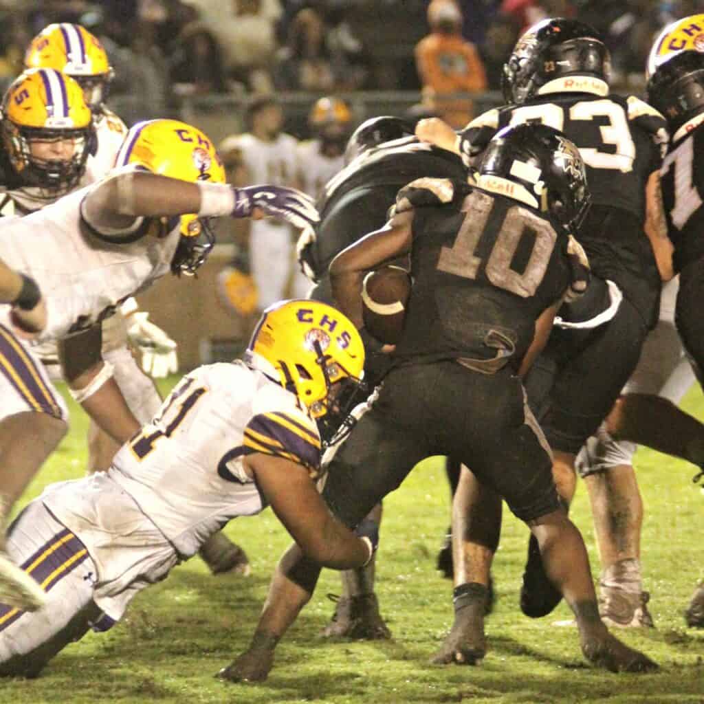 Columbia's Lecosta Byrd tackles Buchholz's Quinton Cutler