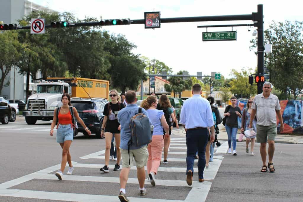 UF students returned for classes and increased foot traffic along University Avenue.