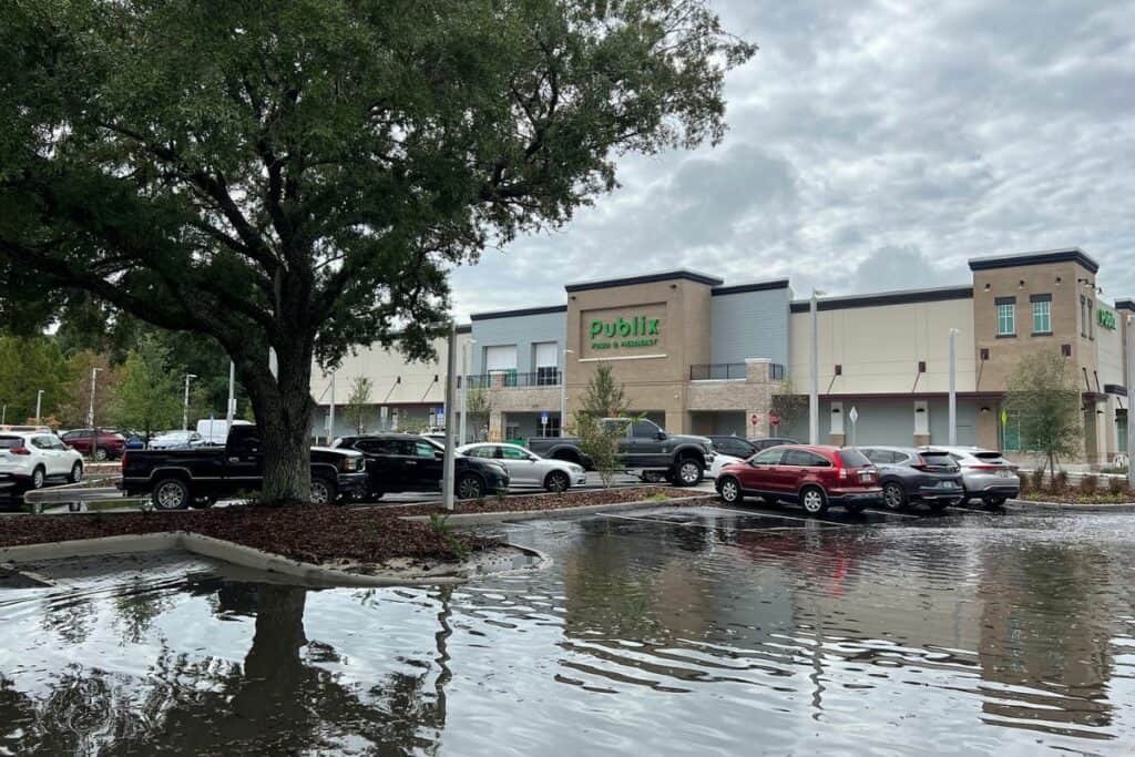 Westgate Publix flooded parking lot