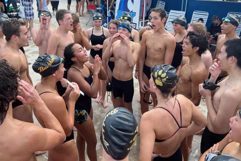 Buchholz before the Rob Ramirez City Swim Meet started.