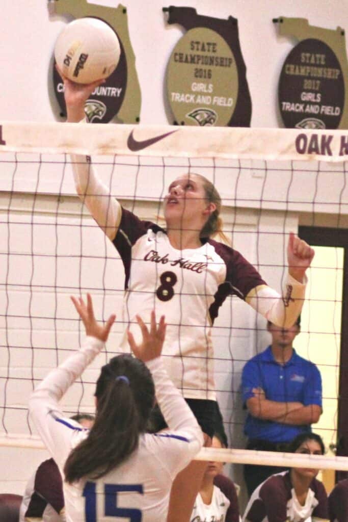 Oak Hall's Ave Scorpio has 117 kills and 16 blocks this season.