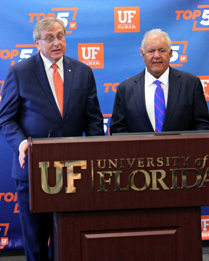 UF-President-Kent-Fuchs-and-UF-Board-of-Trustees-Chair-Mori-Hosseini