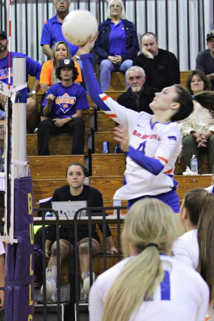 Branford's Madison Ward with a hit against Lafayette on Tuesday.