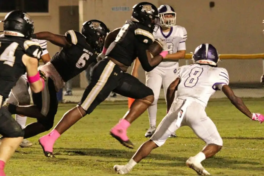 Buchholz's Kendall Jackson with an interception for a second quarter touchdown.