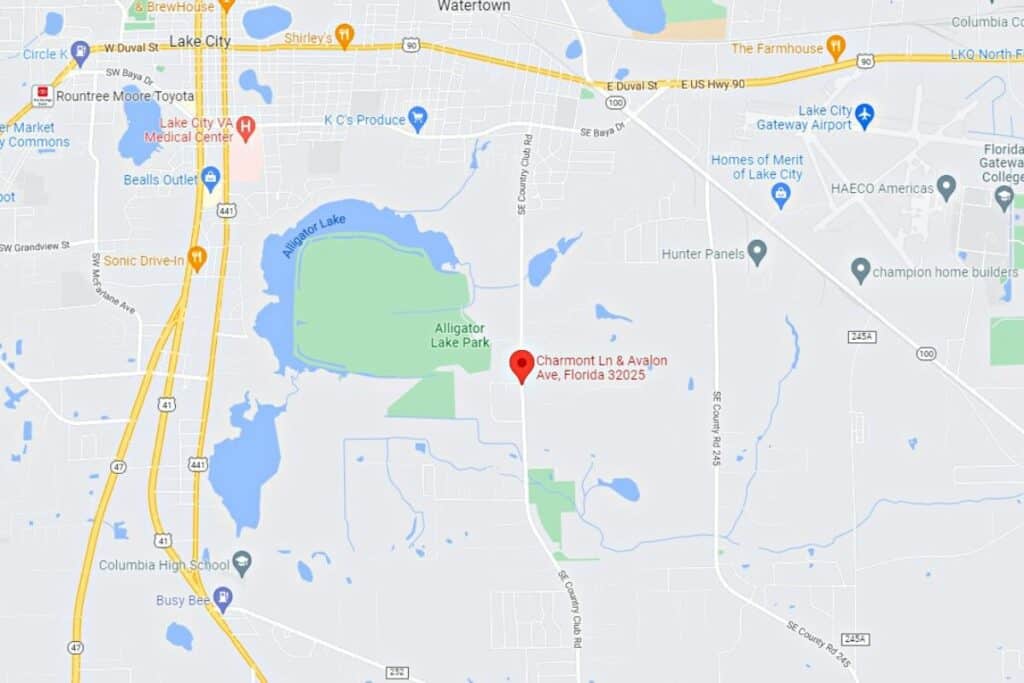 CR 133 and Charmont Street in Lake City map