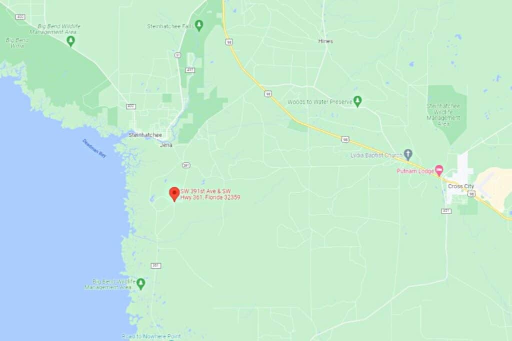 County Road 361 and SW 391st Avenue map