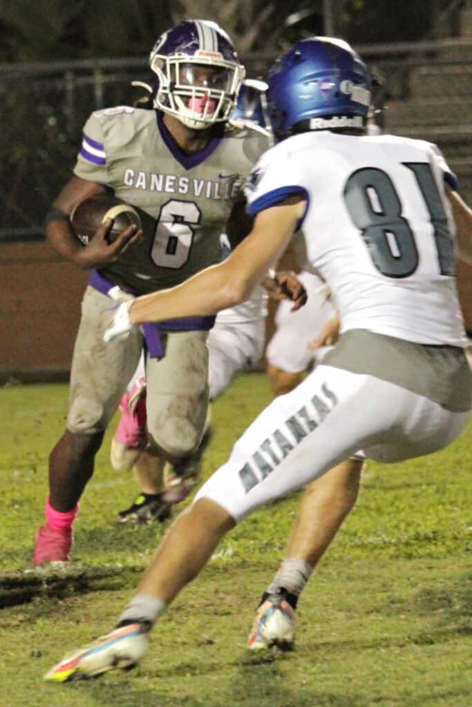 Gainesville's Derrick Bloodsworth returned this second quarter kickoff to midfield on Thursday.