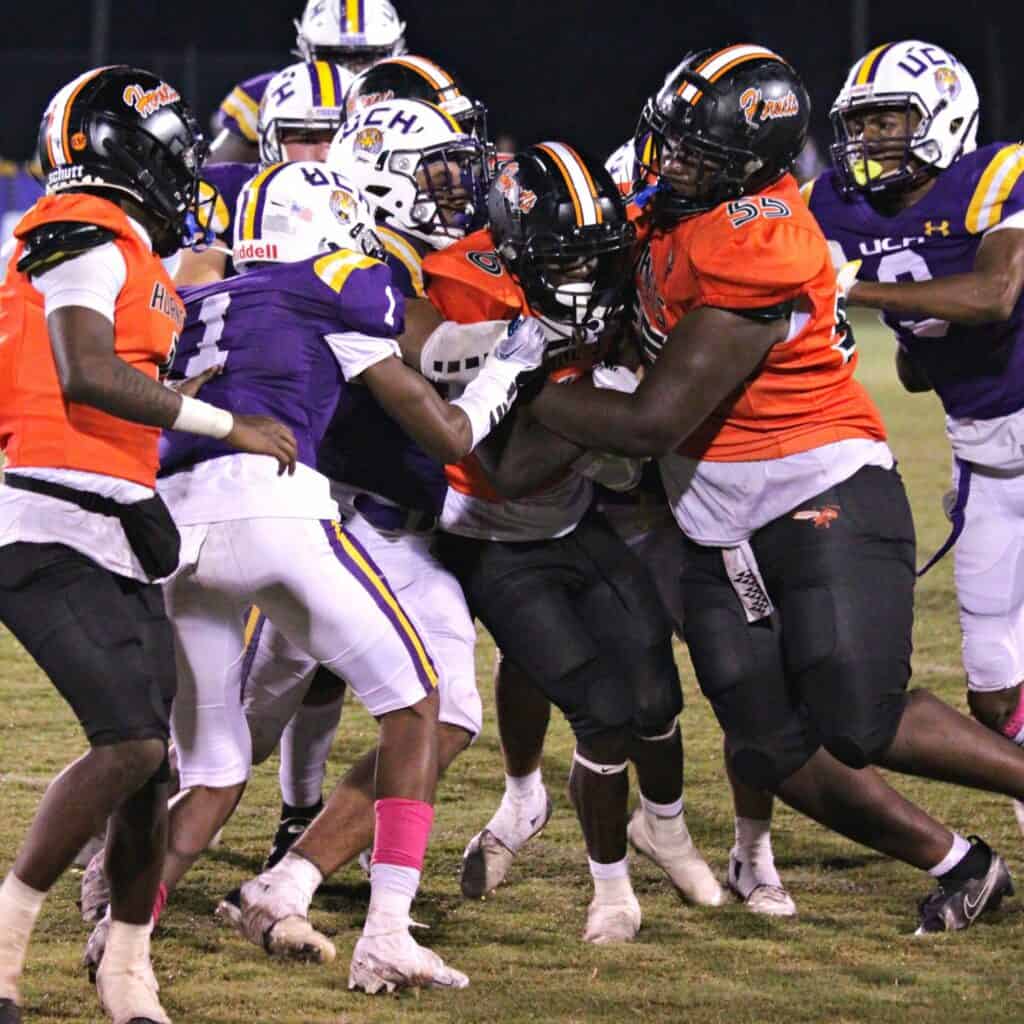 Hawthorne's Brian James got a big assist from teammate Mozell Williams with this fourth quarter run.