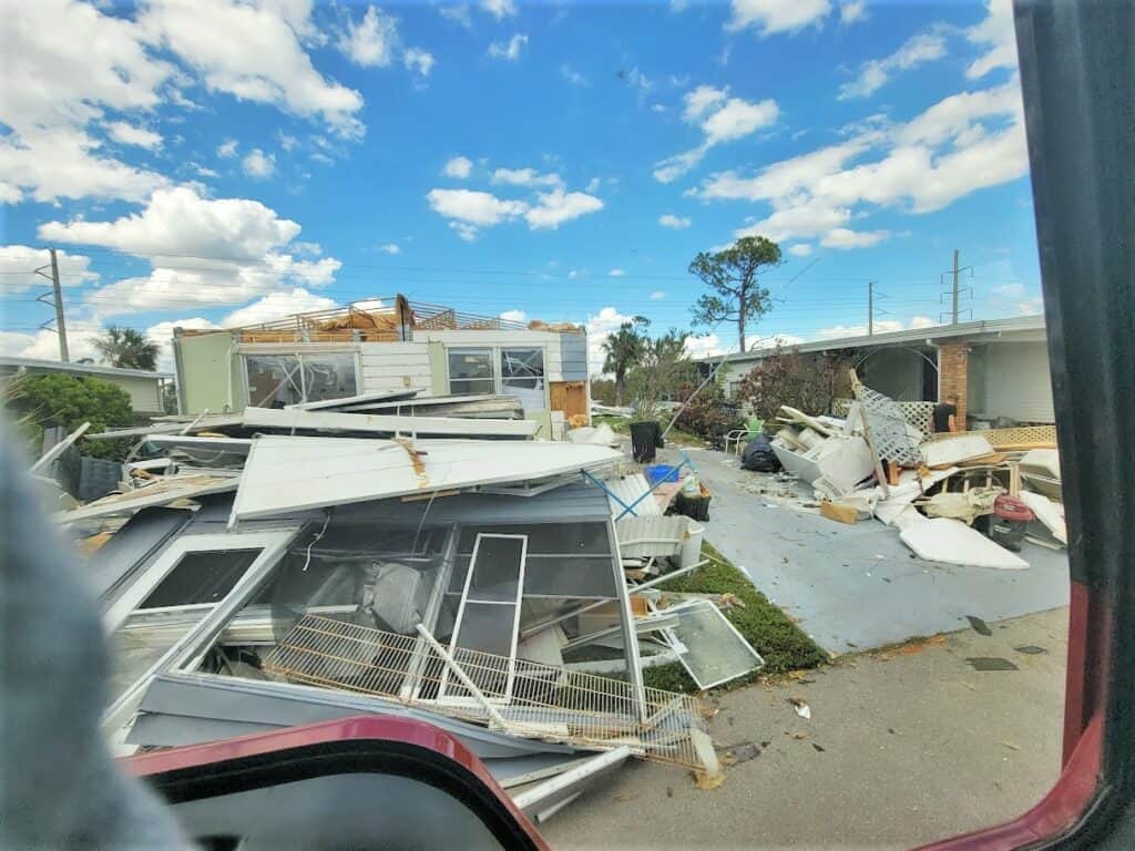 High Springs crew members said debris lined streets and formed all that remained of some homes.