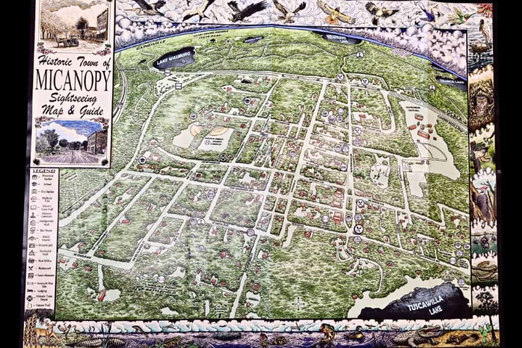 Micanopy sightseeing map and guide