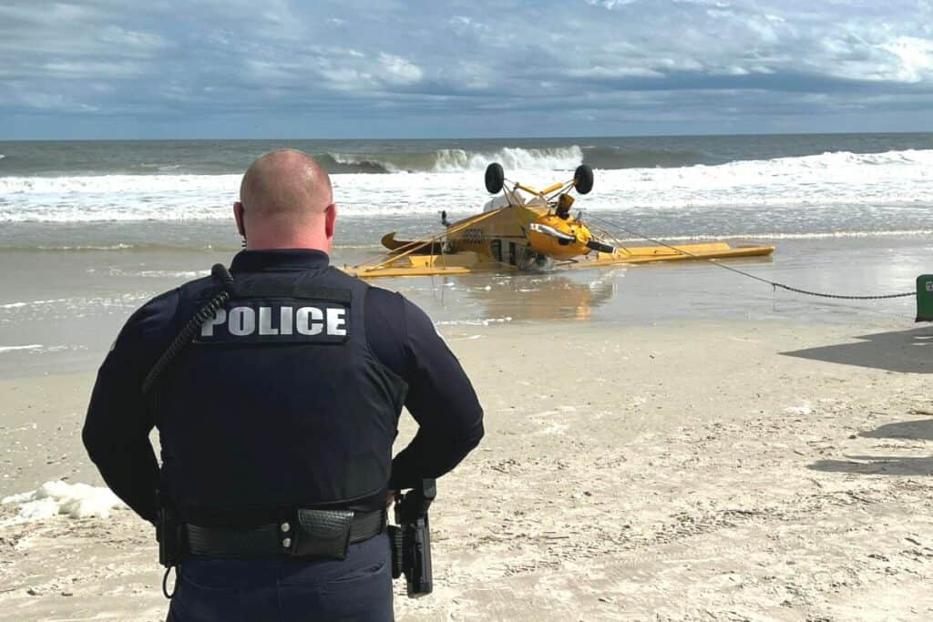 A Lake City pilot was uninjured when engine failure forced him to land on Anastasia State Park’s beach near St. Augustine on Monday morning.