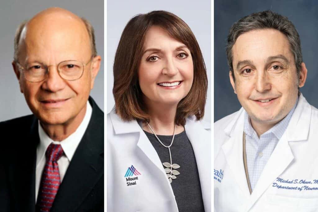 (From left) Drs. Mahlon R. DeLong, Helen Mayberg and Michael S. Okun.