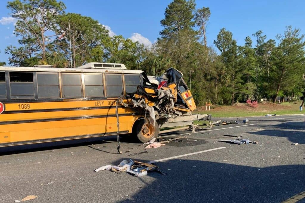 Damaged Levy County bus