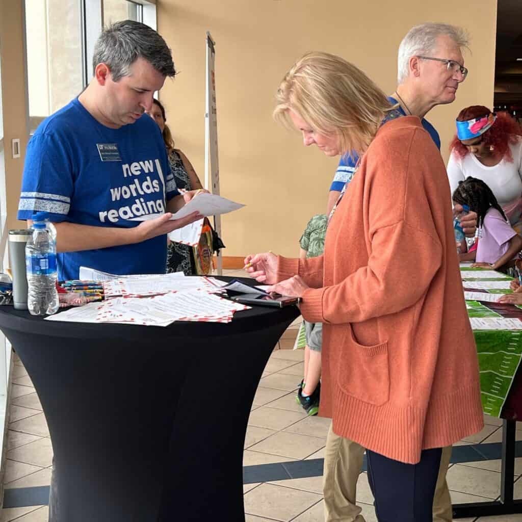 State Rep. Dana Trabulsy at Saturday's New Worlds Reading Initiative at UF's Champion Club.