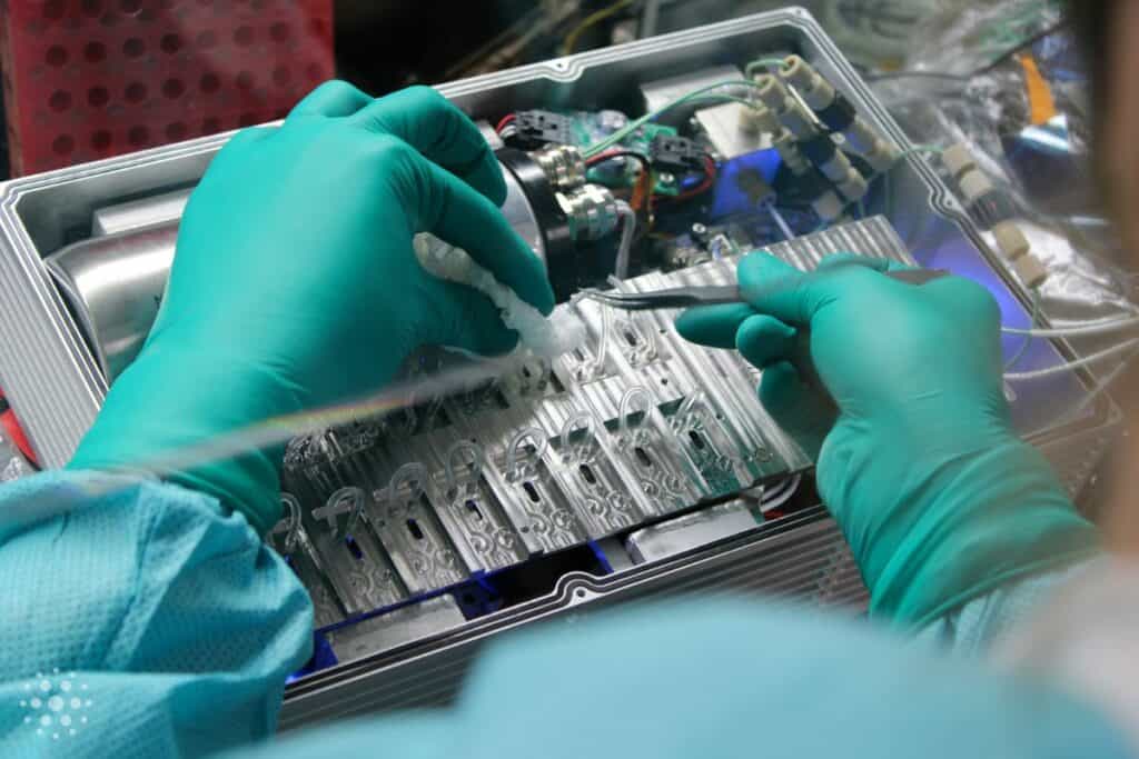 The miniaturized laboratory plugs into the International Space Station and allows scientists to study live human cells in space.