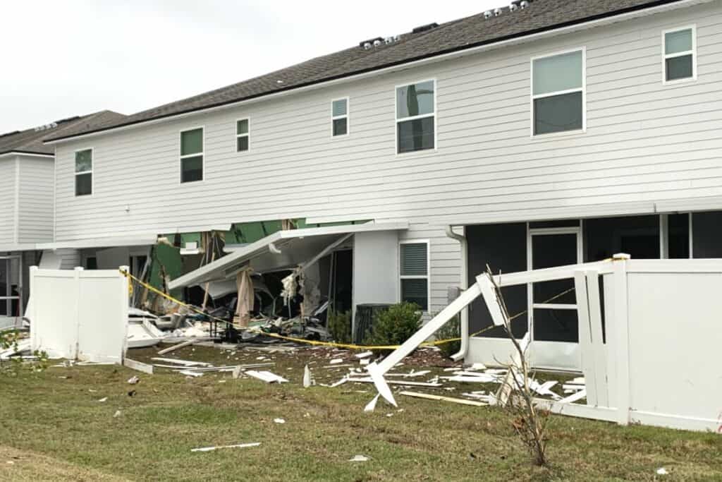 Damage from the October accident.