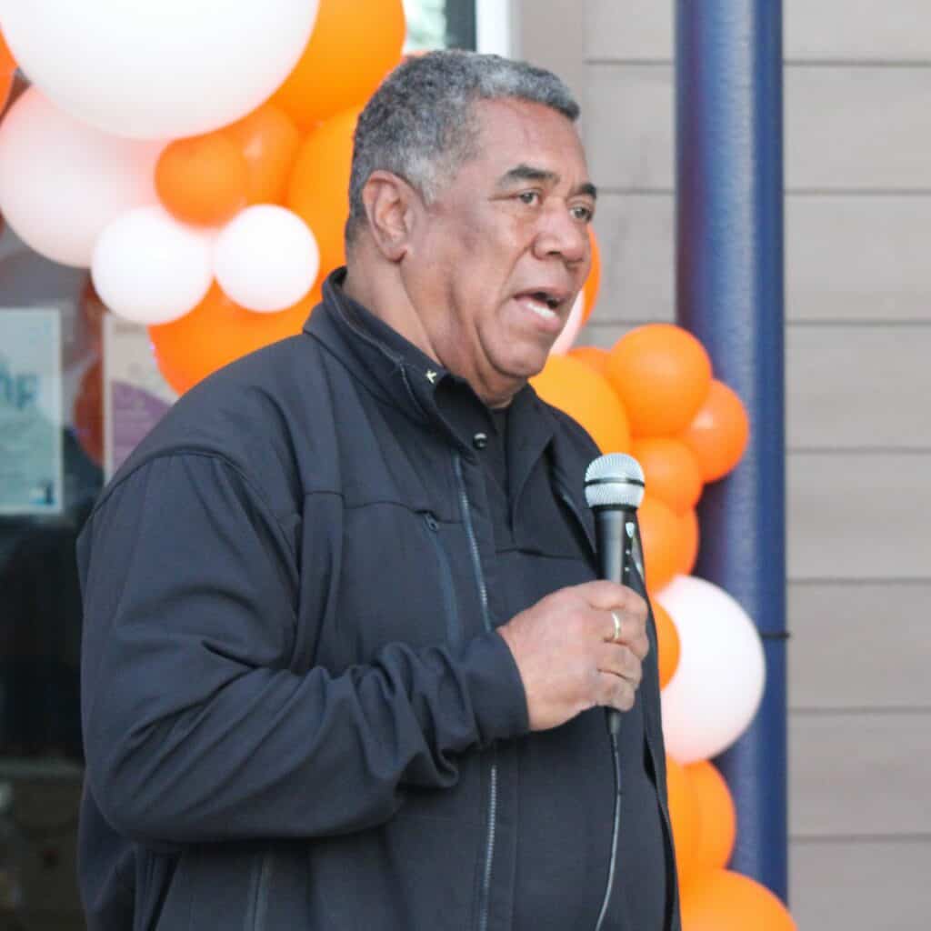 Gainesville Police Chief Lonnie Scott spoke at Friday's Night of Compassion event.