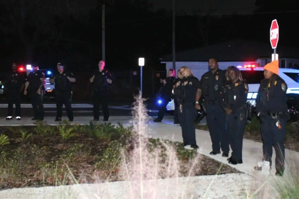 Gainesville Police officers at the Night of Compassion event on Friday.