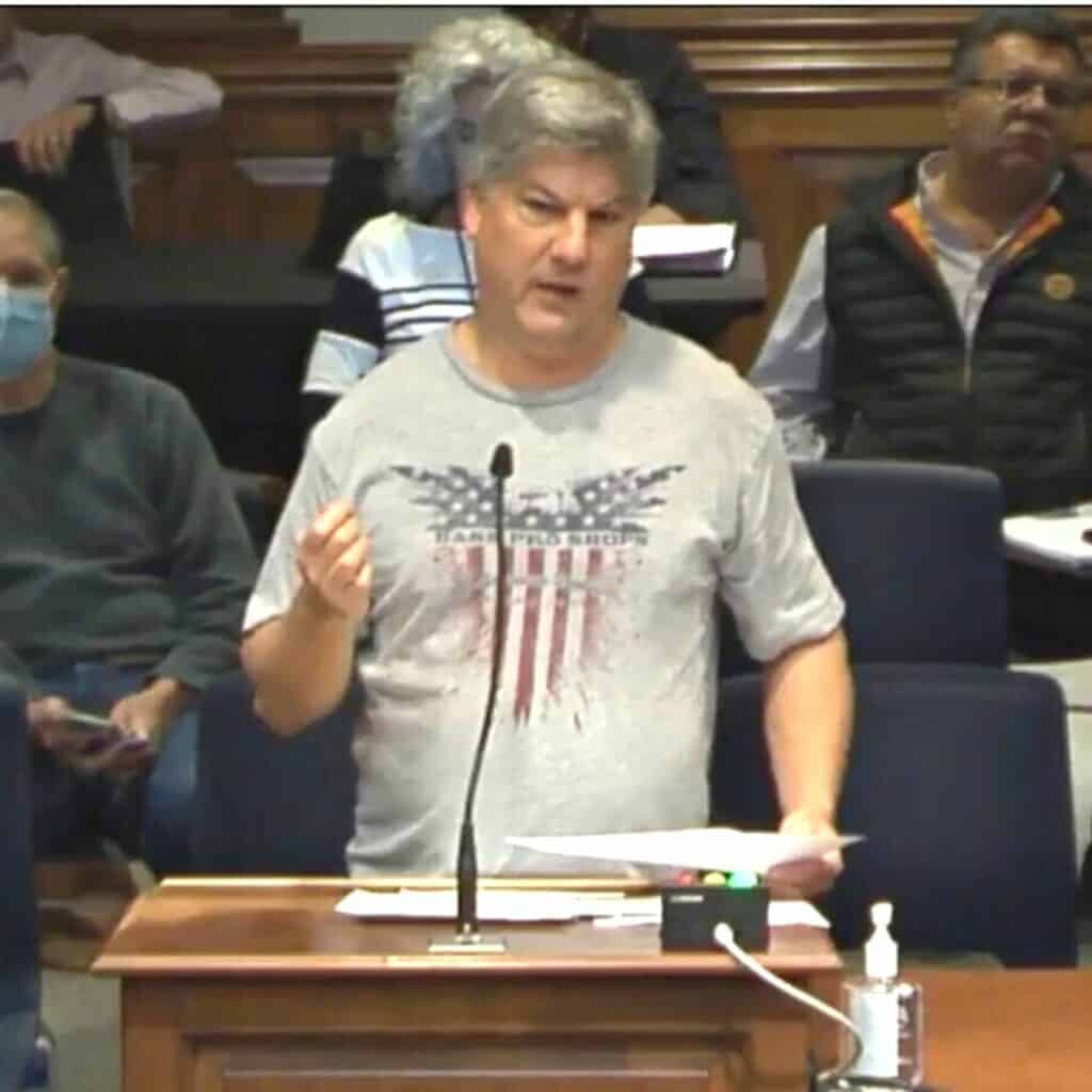 Nathan Skop talks at Tuesday's City of Gainesville audit committee meeting.