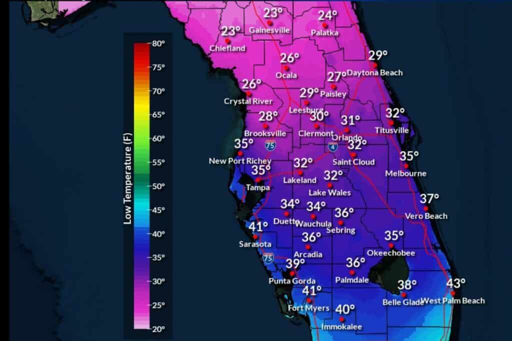 National Weather Service Saturday morning temperatures