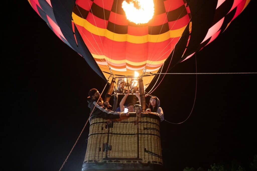 Pilot Patrick Fogue brought his balloon from Missouri to the festival.