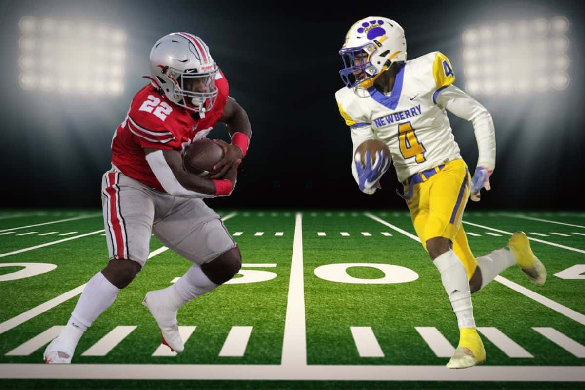 2022 All Area small school offense main art - Williston running back Kyree Edwards (left) and Newberry wide receiver Michael Moore were selected to the 2022 Mainstreet Daily News all area small school offense.