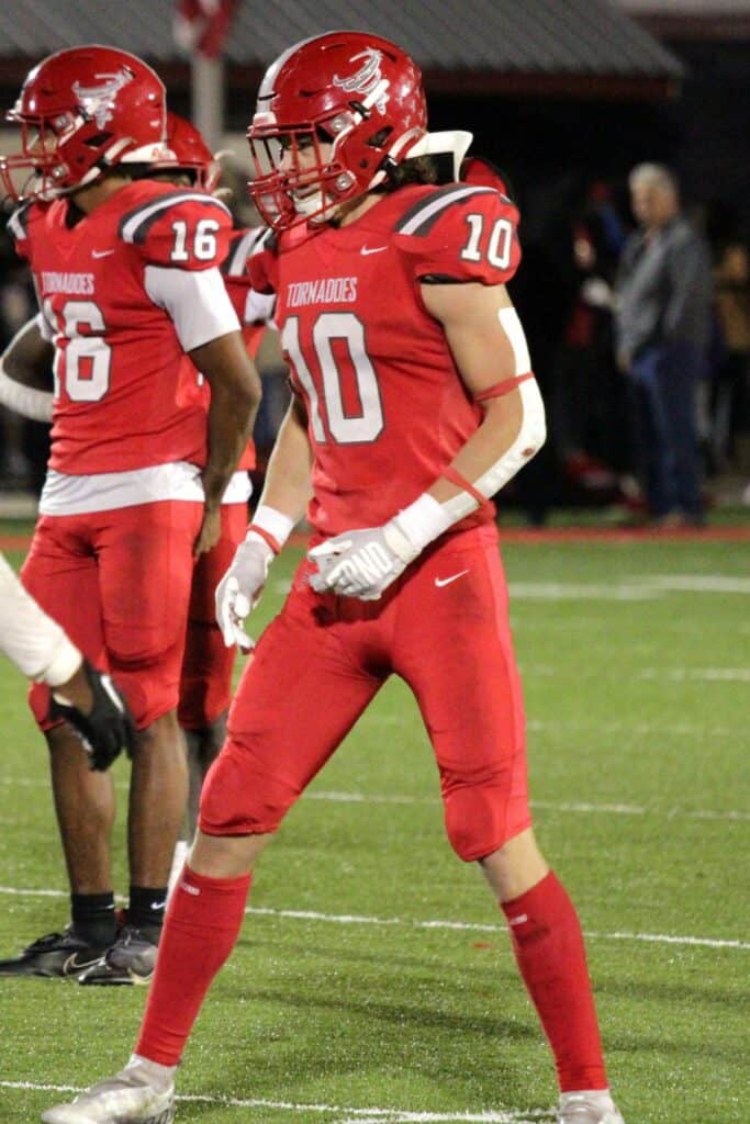 Bradford linebacker Chason Clark (10)