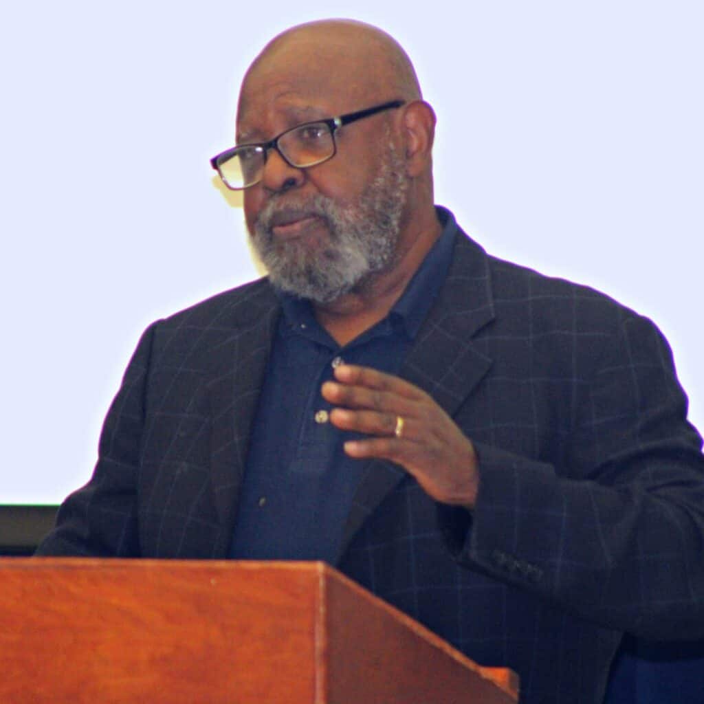 GNV4ALL Executive Director James Lawrence at Wednesday's general body meeting.