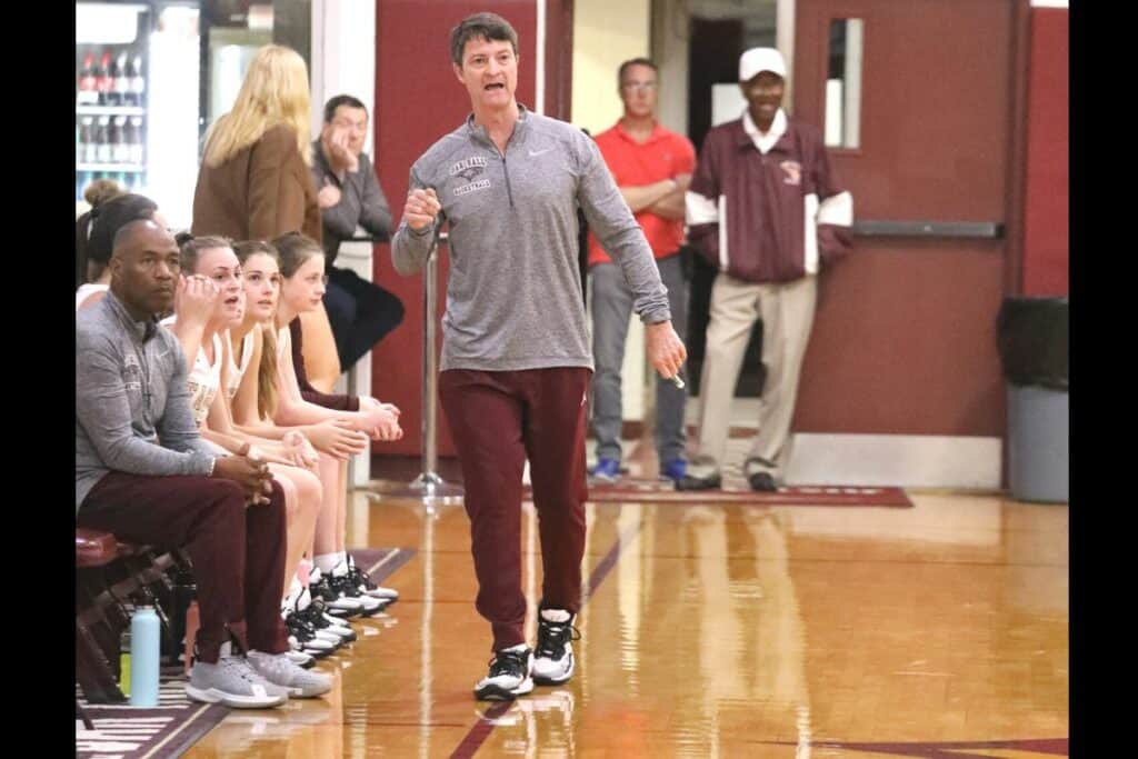 Oak Hall girls basketball coach Eric Ringdahl
