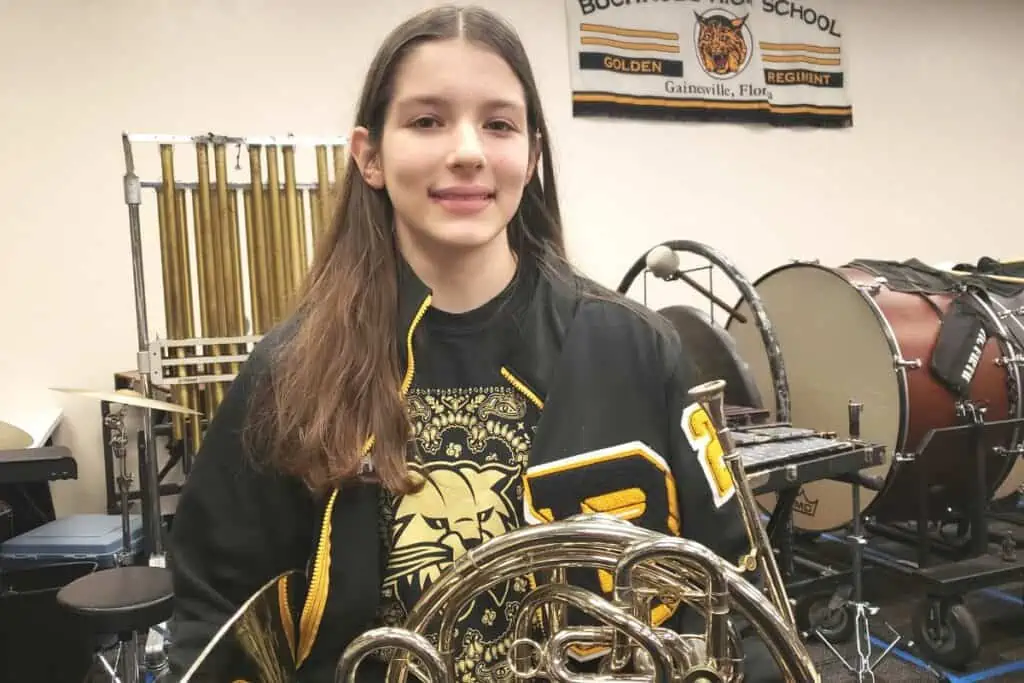 Buchholz High School sophomore Madelyn Urbine is one of six finalists in the U.S. Navy Band Young Artist Solo Competition.