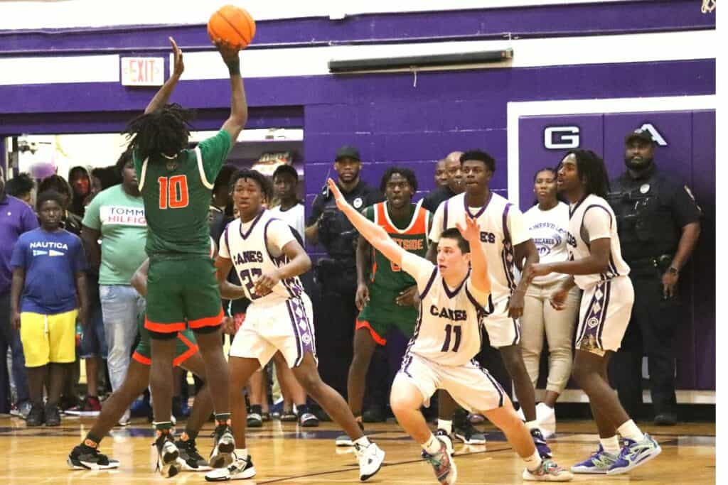 Eastside's Shelton Hall with a second half shot against Gainesville on Thursday.
