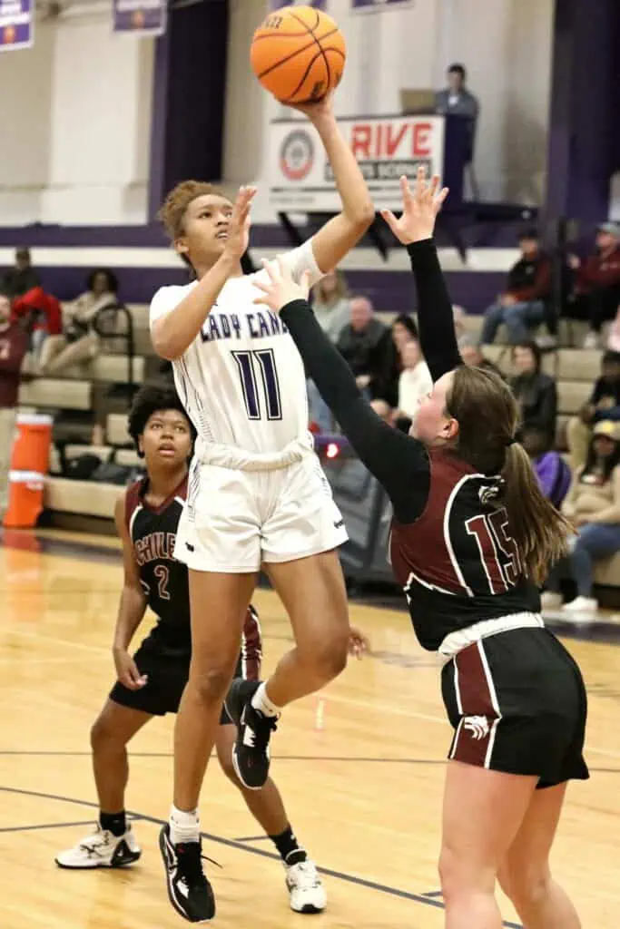 Gainesville's Jayden Terry shoots for two in the second half against Chiles on Friday.
