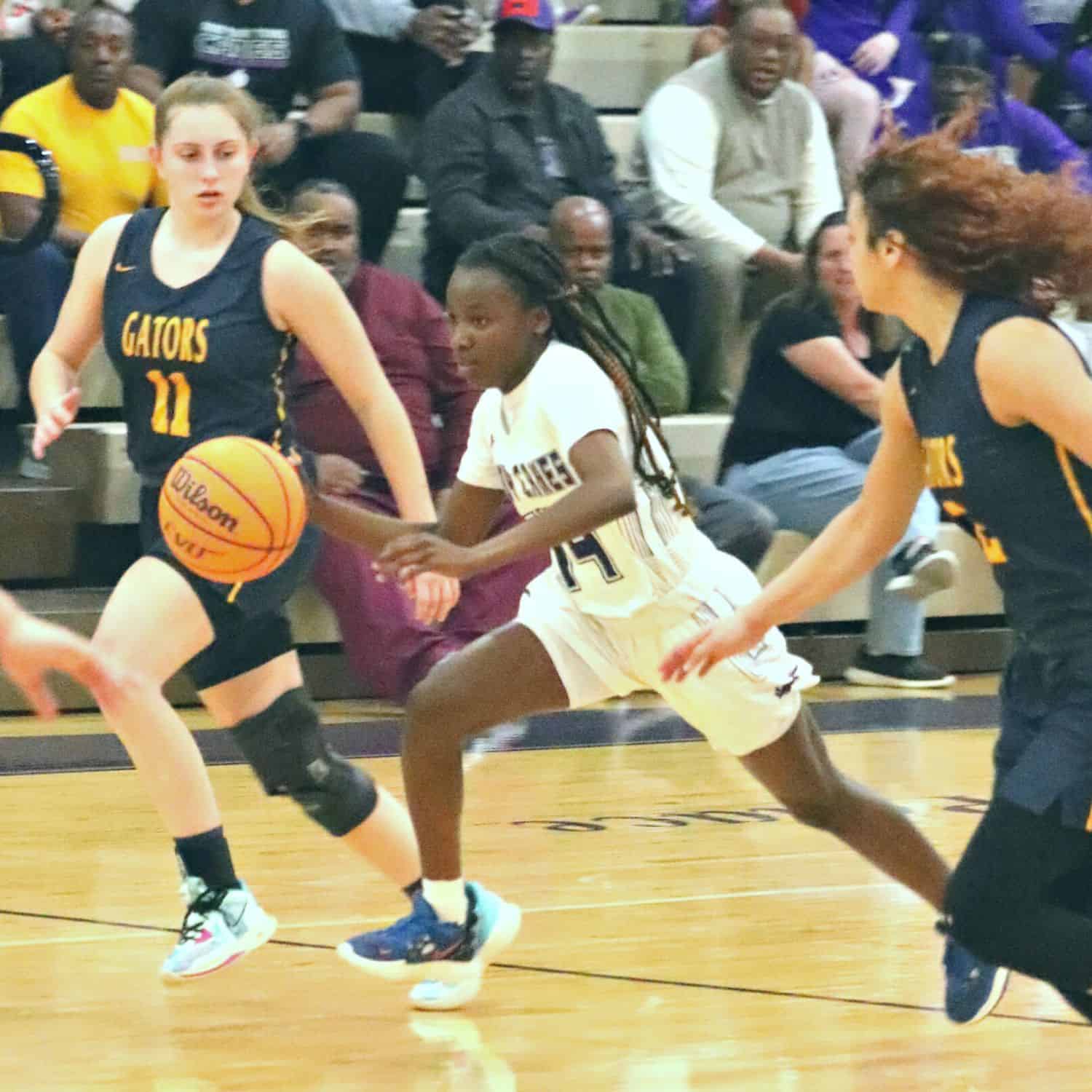Gainesville's Kendall Ruise drives up the court against Land O' Lakes in the Region 1-6A semifinals on Tuesday.