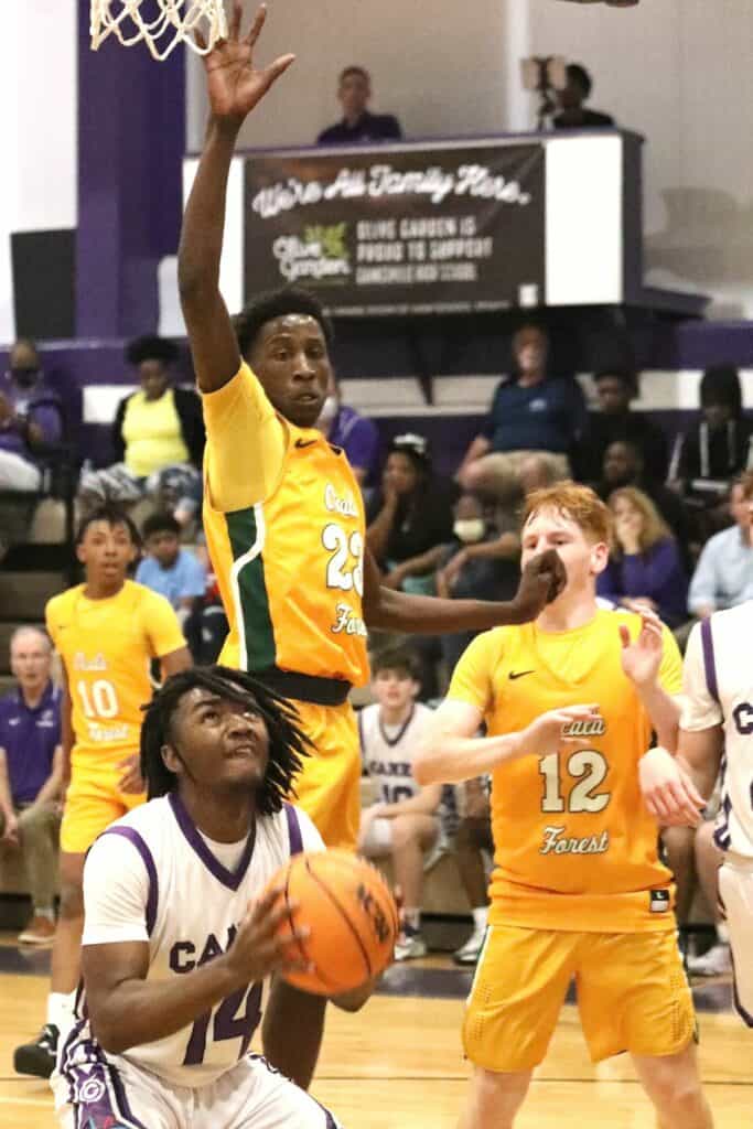 Gainesville's S.J. Westrbook sets up for a fourth quarter shot against Forest in the Region 1-6A quarterfinals on Thursday.